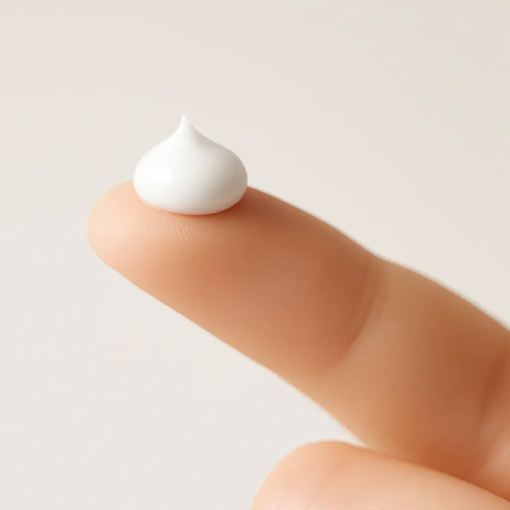 Applying a small amount of Arthrovit cream to the finger.